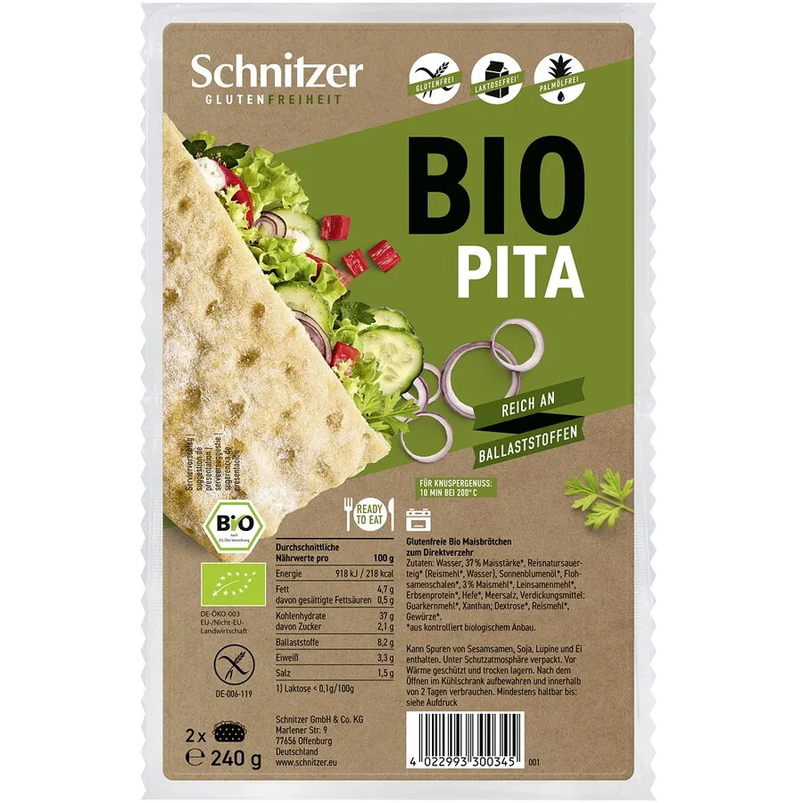 Pita fara Gluten Ecologica, 240g | SCHNITZER