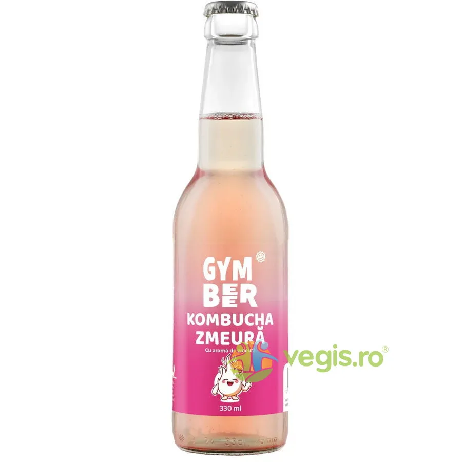 Kombucha cu Aroma de Zmeura fara Zahar Adaugat, 330ml | Gym Beer