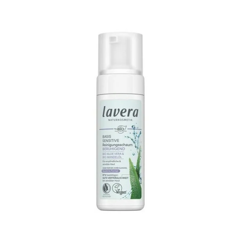 Spuma de curatare pentru fata cu aloe vera si ulei de migdale, 150ml | Lavera